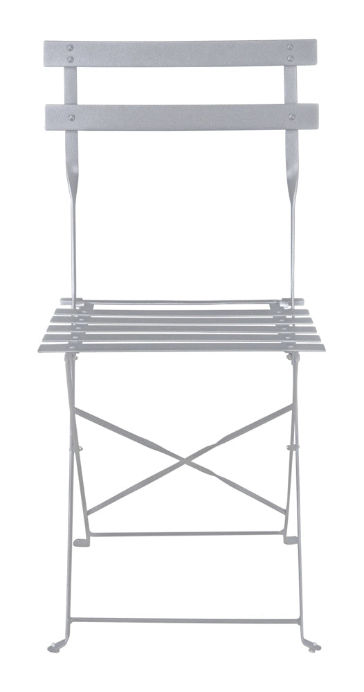 Sedia pieghevole da giardino in metallo grigio, sedia richiudibile - Amalfi (2 pz.) - SP01AM