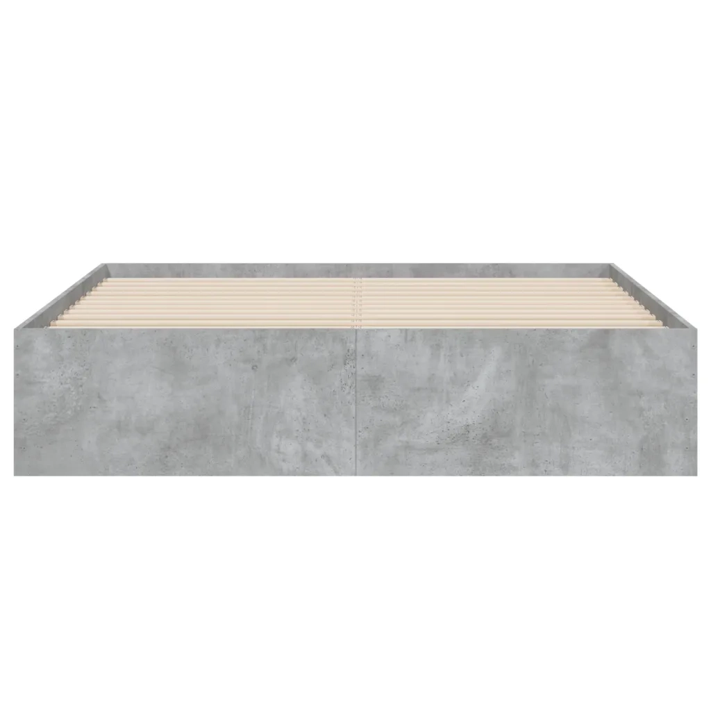 Letto matrimoniale | Letto per adulti | Giroletto Cassetti Grigio Cemento 140x200 cm Legno Multistrato