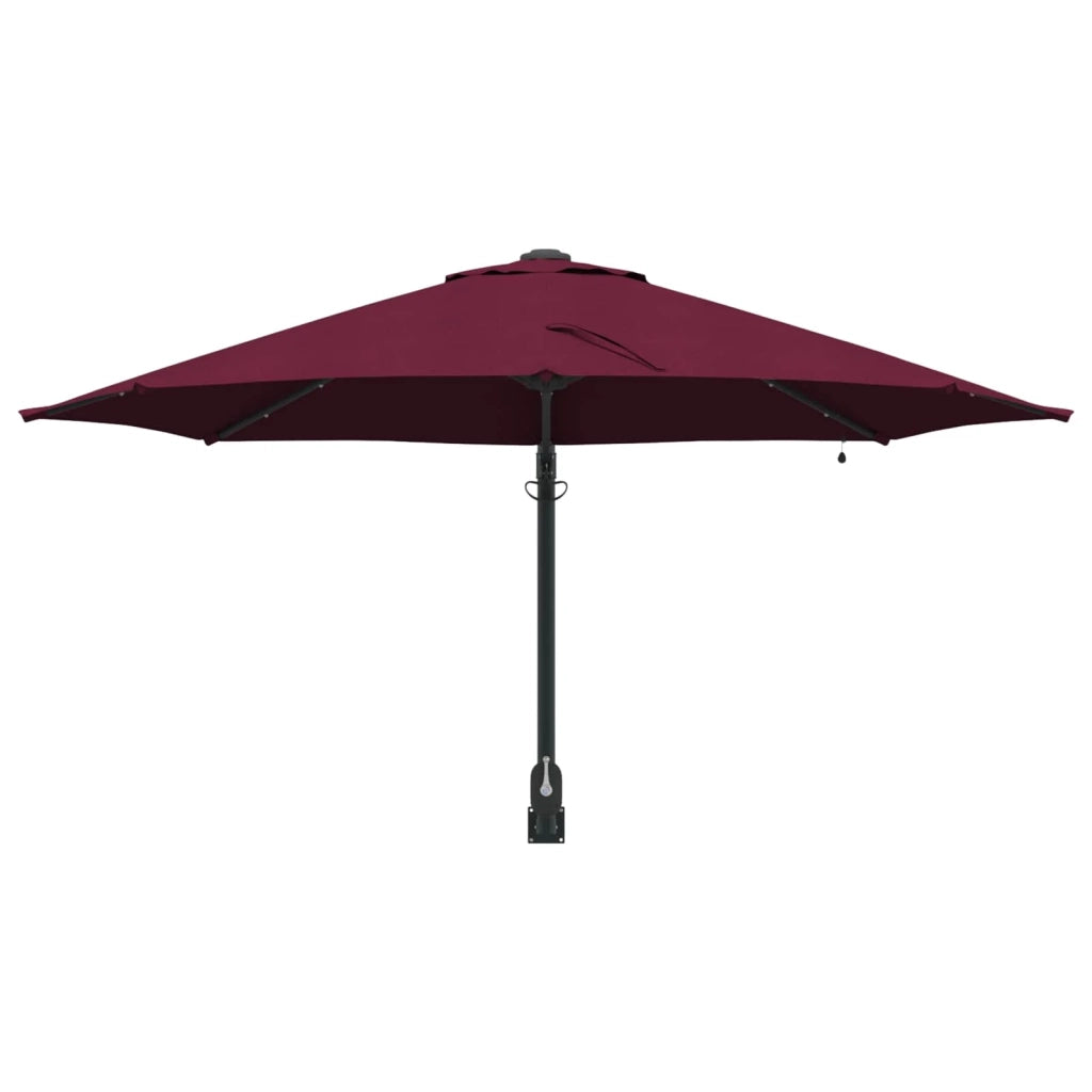 Moderno ombrellone da giardino basculante con illuminazione a LED 248 x 248 x 148 cm poliestere bordeaux 02_0058646