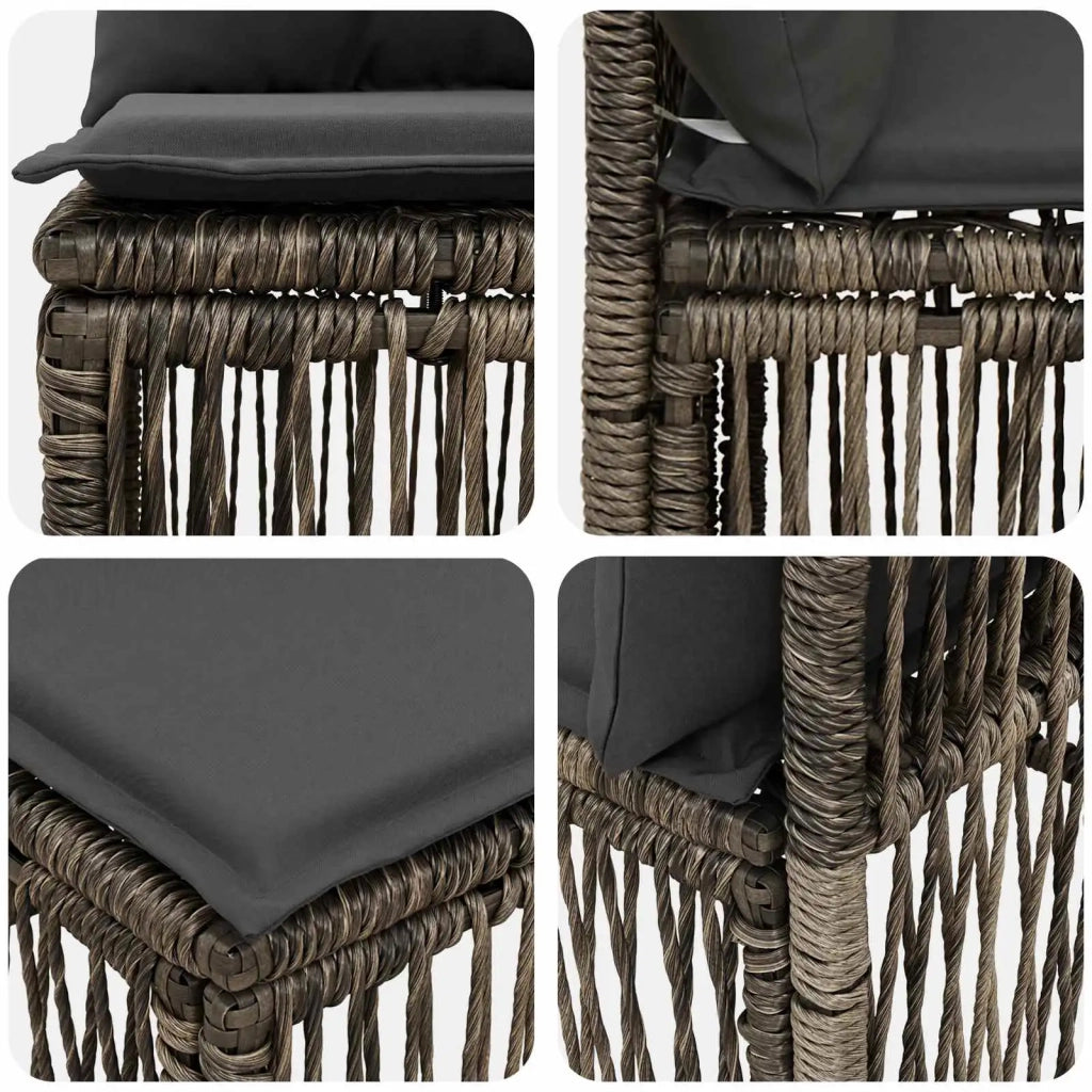Unità divano senza braccioli Grigio polyrattan 42026714