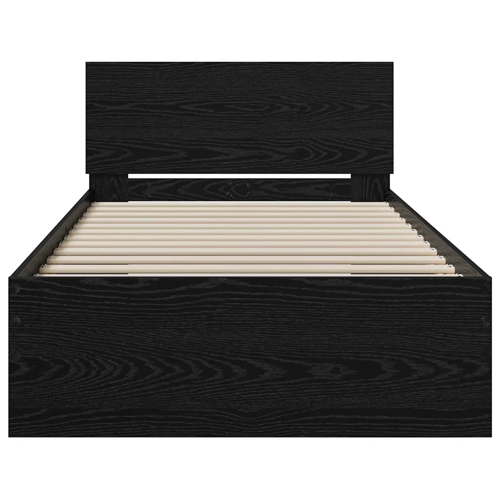 Struttura del letto Montaggio a parete Rovere Nero 75 x 190 cm 871662