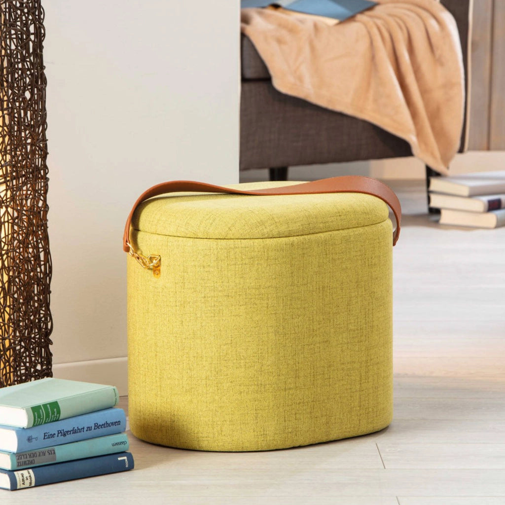 Marmi, Pouf Materiale Struttura in Tessuto, 42x36x30h cm Giallo