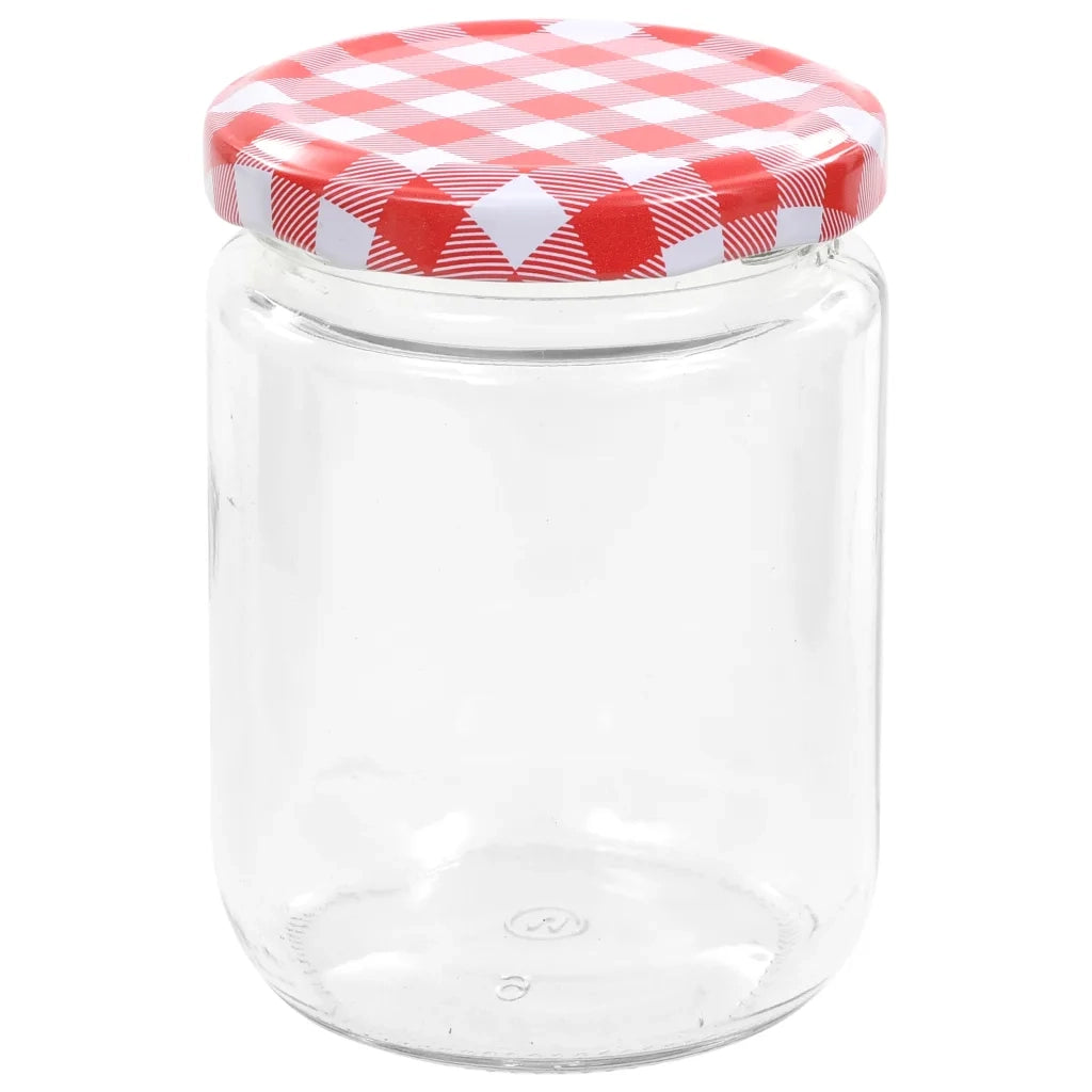 Vasi Marmellata in Vetro Coperchio Bianco e Rosso 96 pz 230 ml 50799