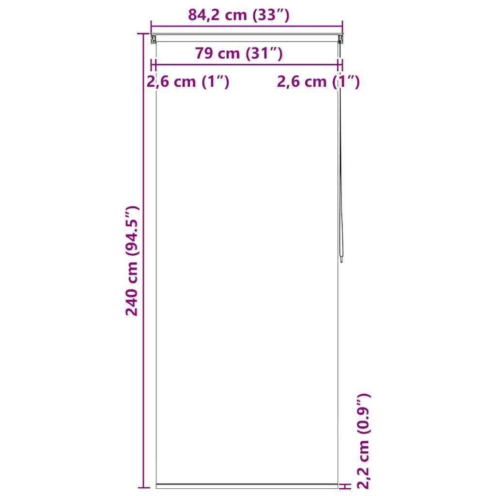 Tenda a Rullo per Doccia 80x240 cm con Motivo a Cerchi 142853