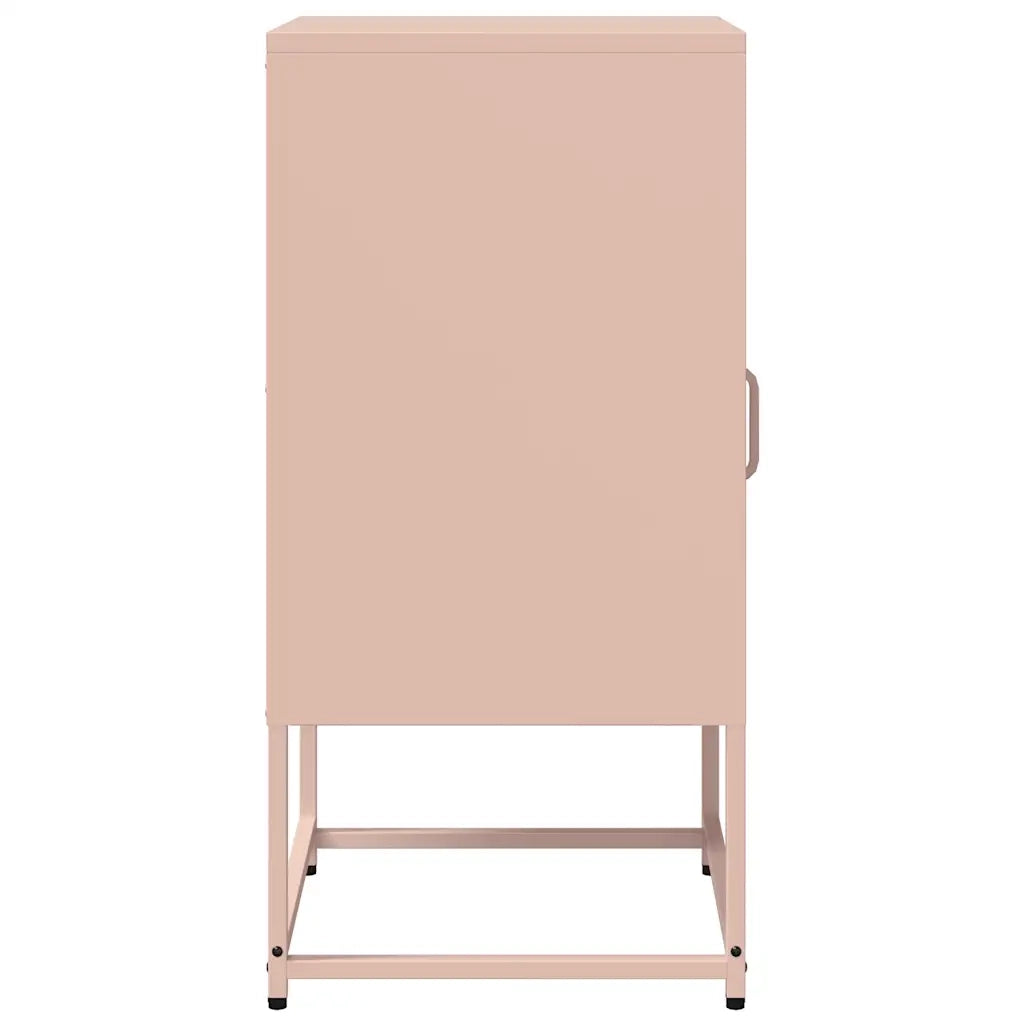 Comodino | Armadio da Notte | Mobiletto da notte Rosa 36x39x78 cm in Acciaio Laminato a Freddo