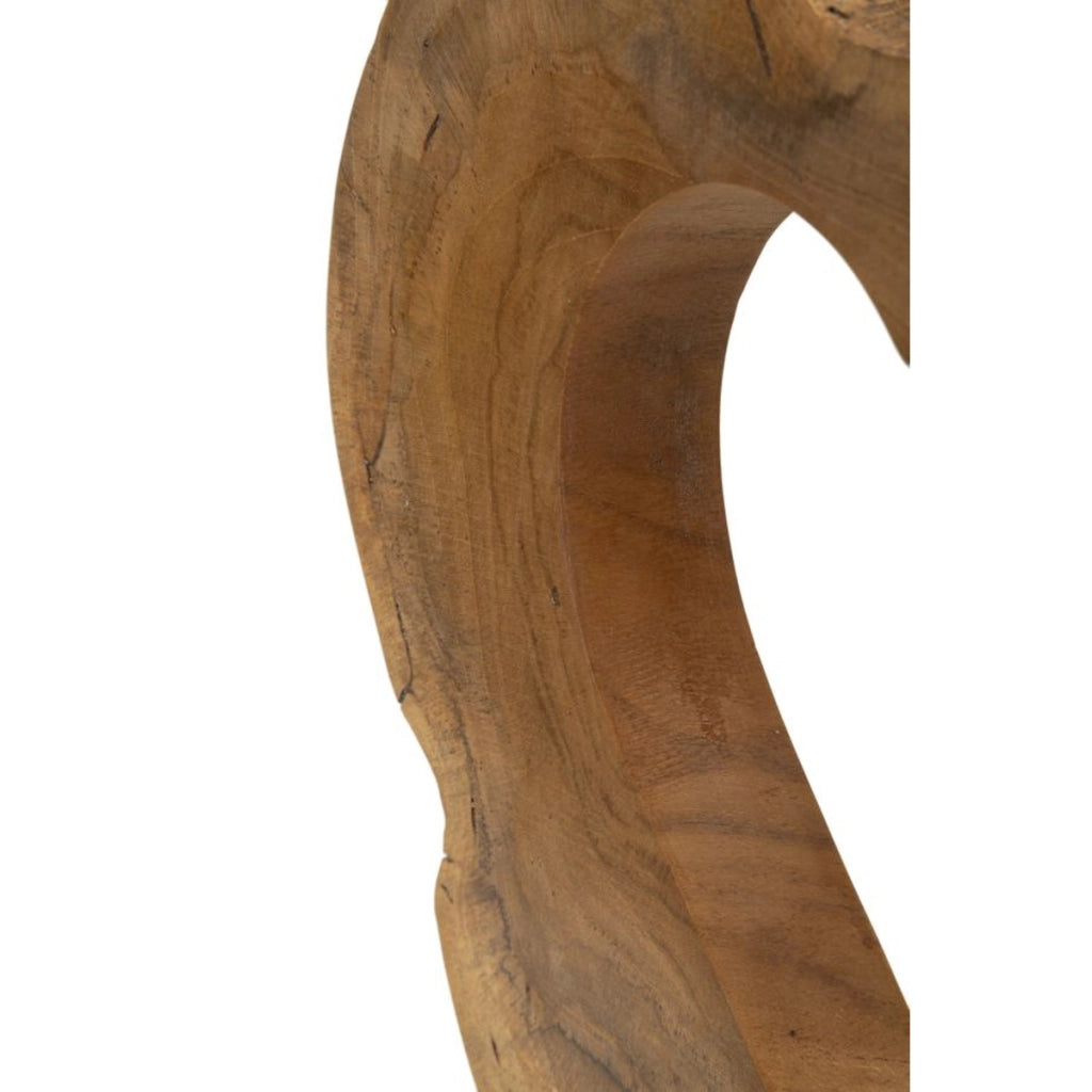 Scultura Cuore 7, Marrone, Legno, 28x10x38 cm