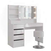 Vicco Tavolo da toeletta Bianco/bianco lucido 119.8 cm 4 parti