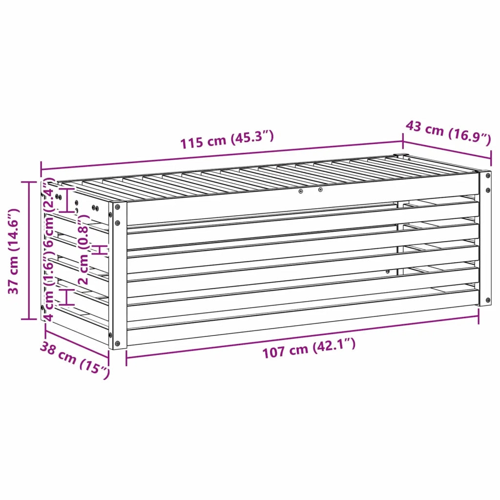 Sedia da giardino-Panca da esterno Naturale 115 x 43 x 37 cm 227910