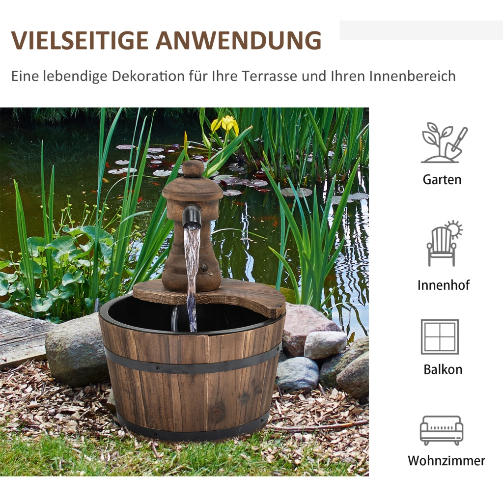 Fontana da Giardino in Legno e Metallo ¨C Zephmum ¨C ?27x37 cm Naturale