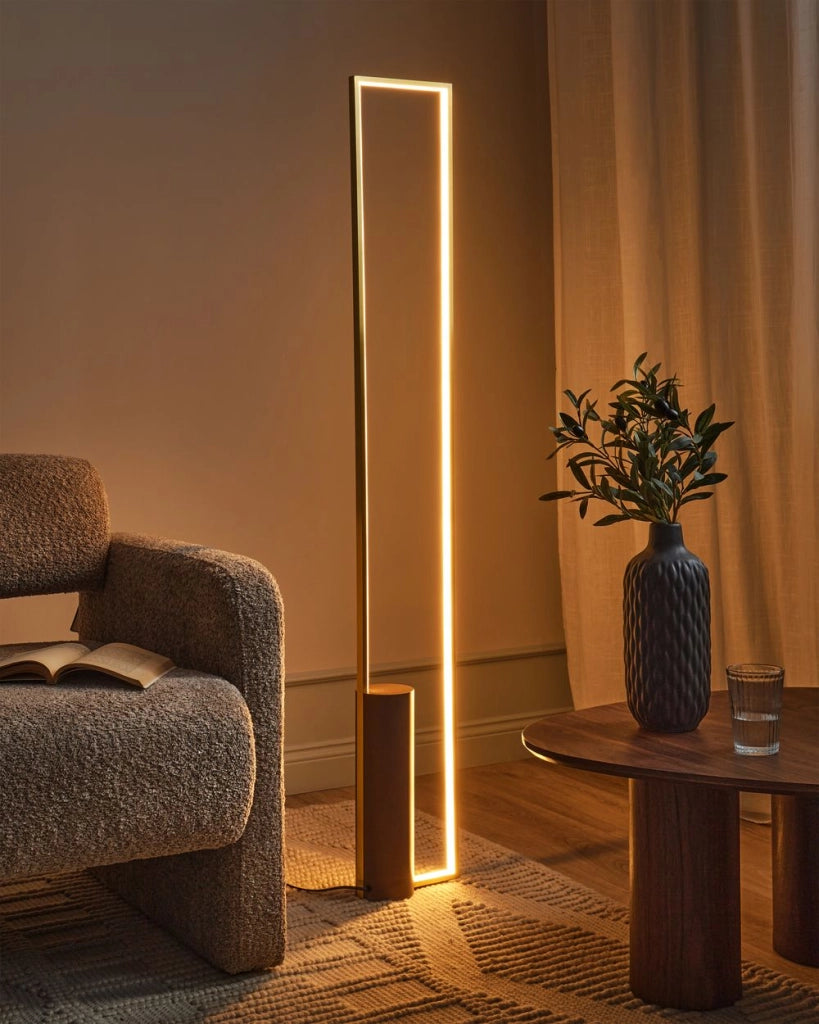 Lampada da terra a LED Base in alluminio dorato in ferro Luce Illuminazione Camera da letto Soggiorno Design moderno