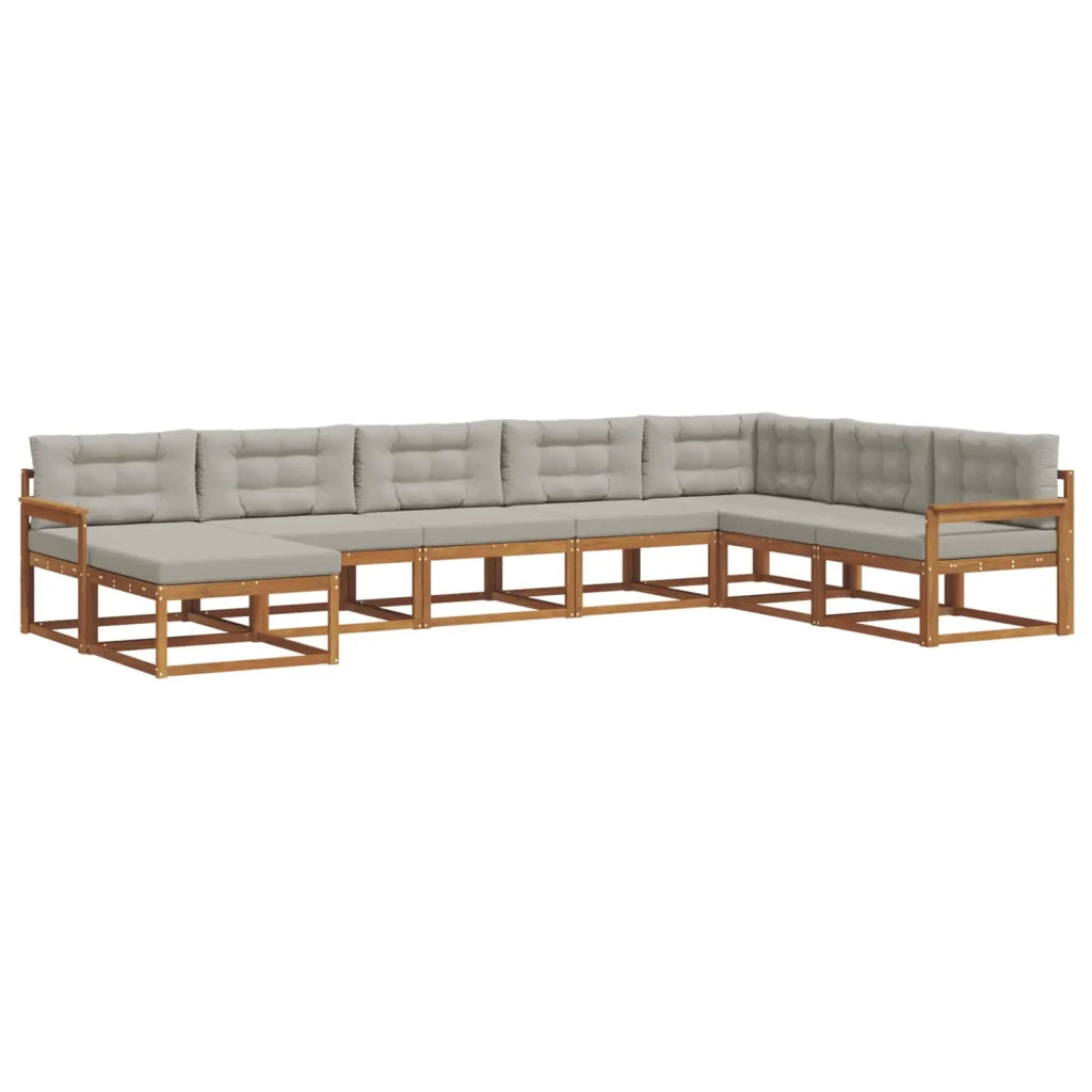 Set di divani da esterno 8 pcs Grigio Naturale e Chiaro 3367989