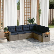 Set Divani da Giardino 6 pz con Cuscini Grigio in Polyrattan 3226845