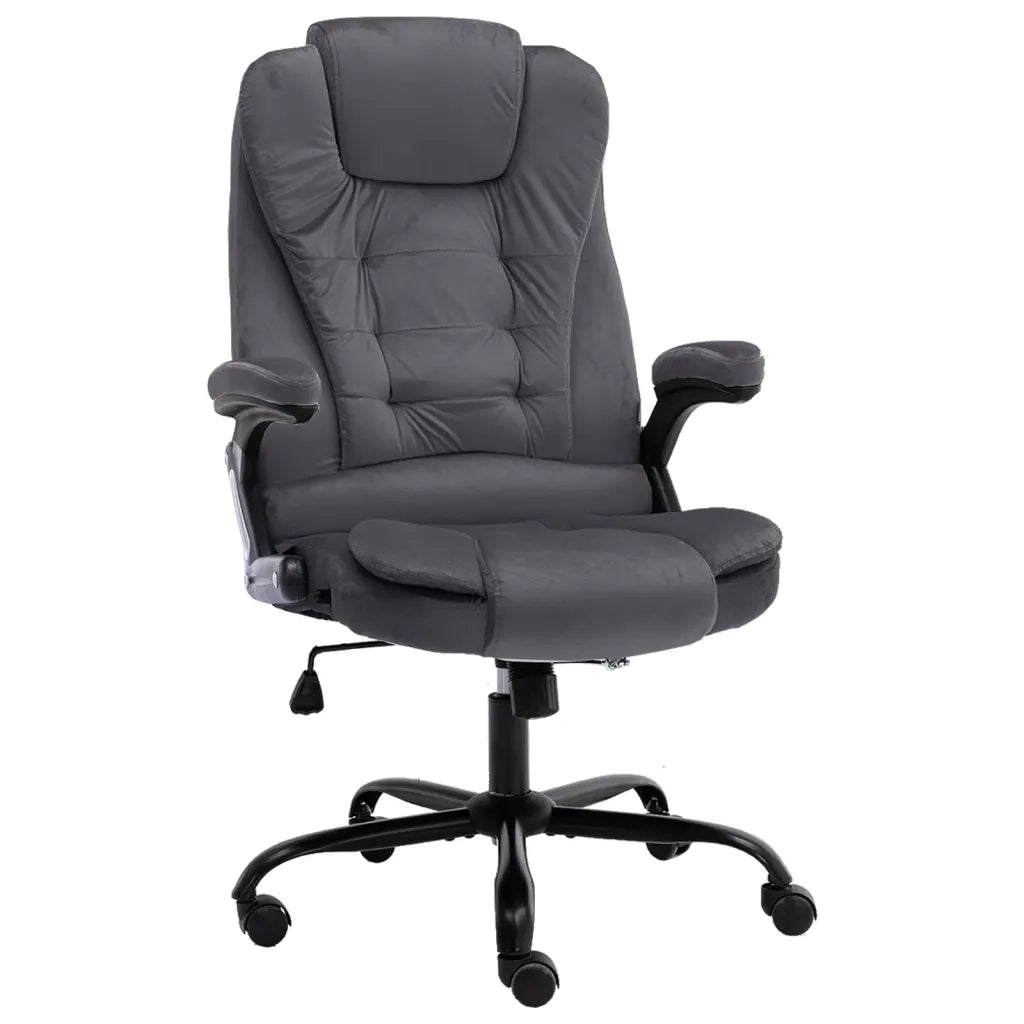 Sedia da Ufficio Grigio Scuro in Velluto