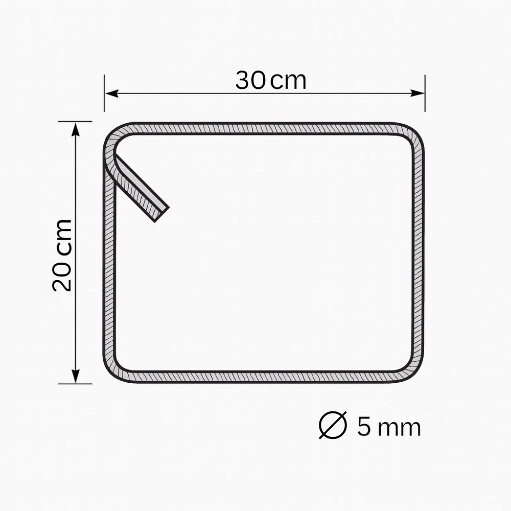 Staffa chiusa antisismica armatura ferro 20 x 30 cm strutture cemento 1 pezzo