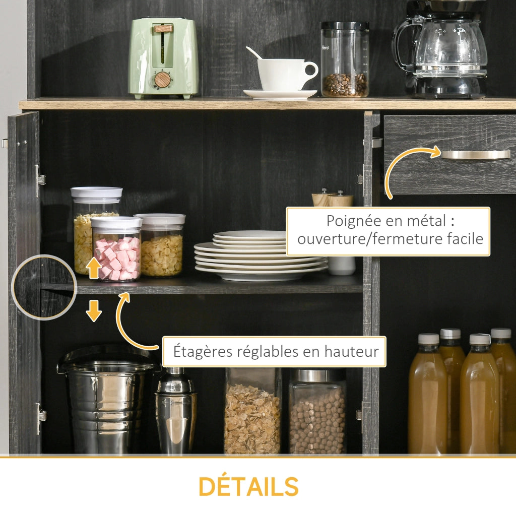 Armadio da cucina con ante e cassetto ¨C zephmum ¨C 6 porte, 1 cassetto, grande ripiano
