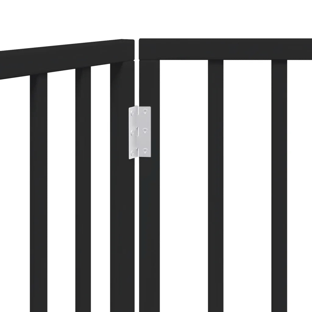 vidaXL Cancello per Cani Pieghevole 2 Pannelli Nero 160cm Legno Pioppo