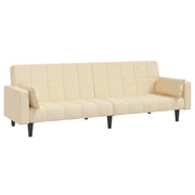 Divano letto | Sof¨¤ letto | Letto singolo a 2 Posti con 2 Cuscini Crema in Tessuto