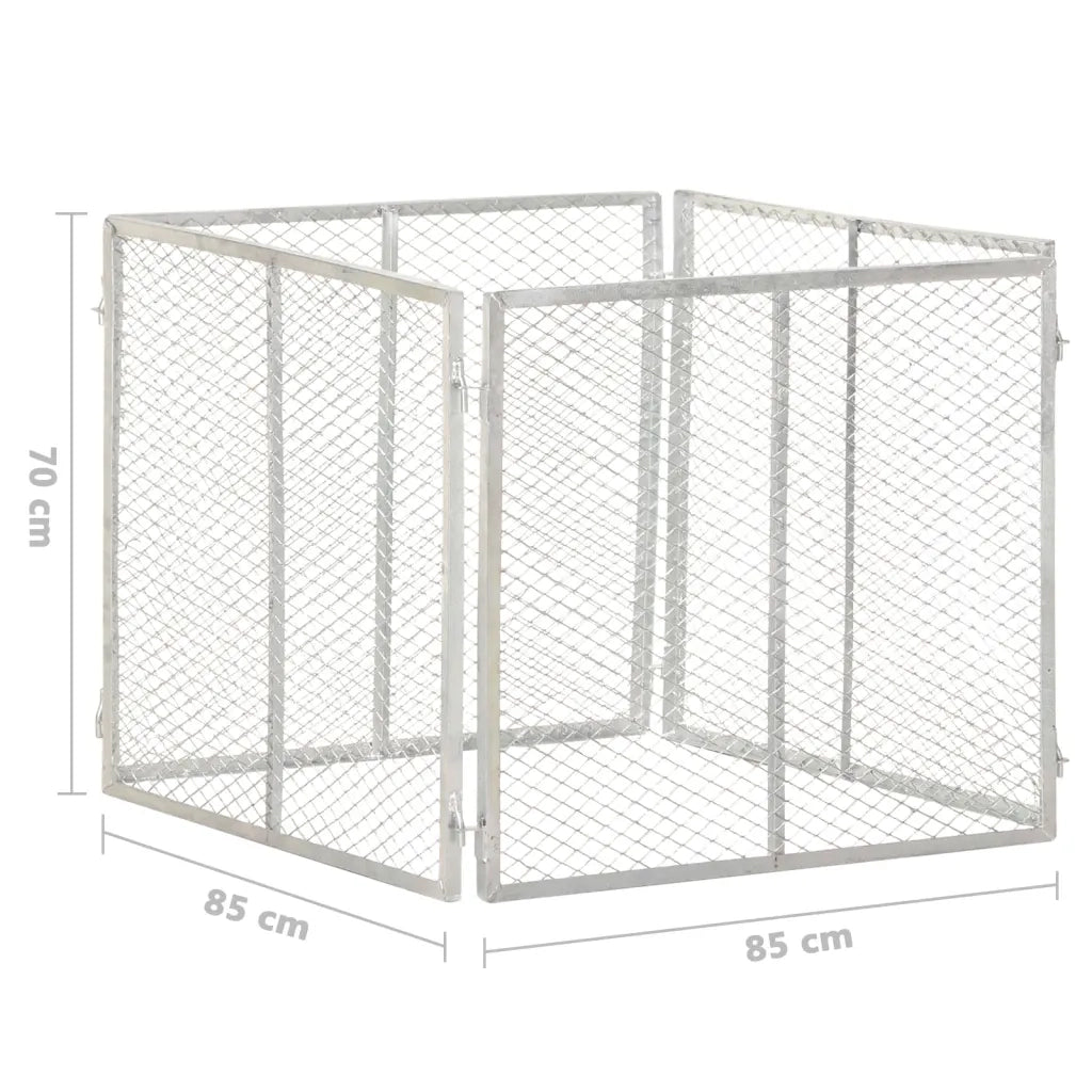Compostiera da Giardino 85x85x70 cm in Ferro Zincato CFW9328014