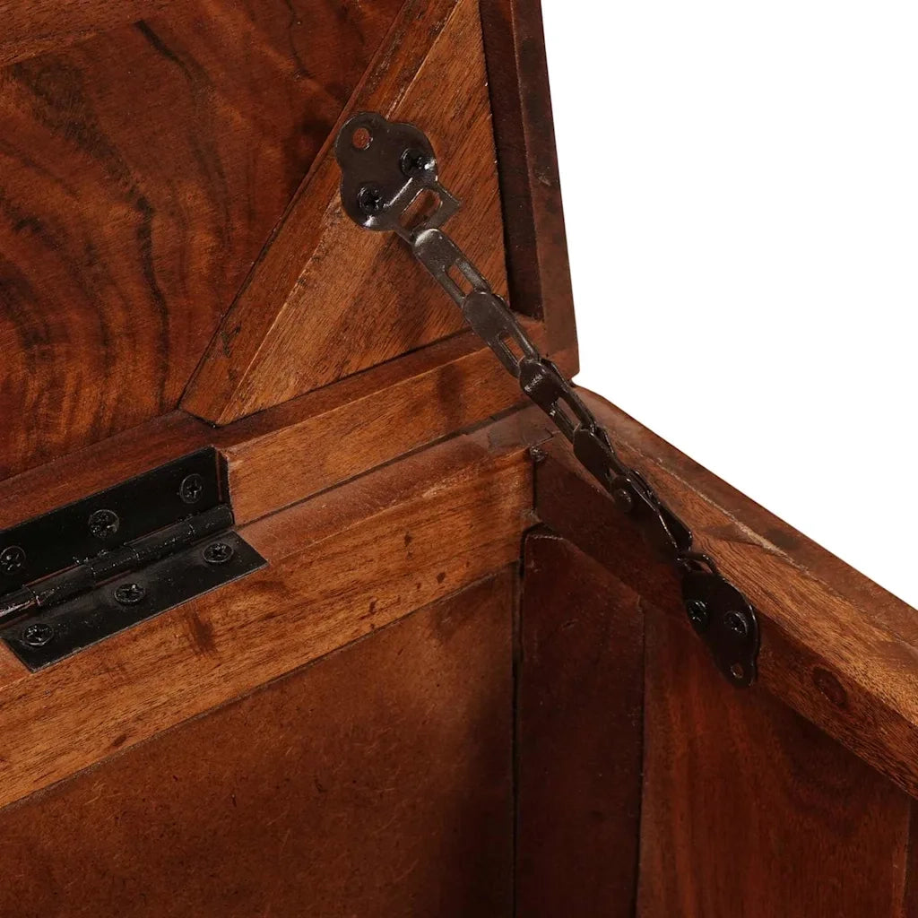 Scatola di Stoccaggio con porta Marrone Legno di mango massello 4104568