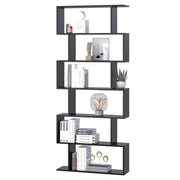Libreria a Zig Zag Design Contemporaneo ¨C Zephmum ¨C 6 Ripiani 80x23x192 cm Nero