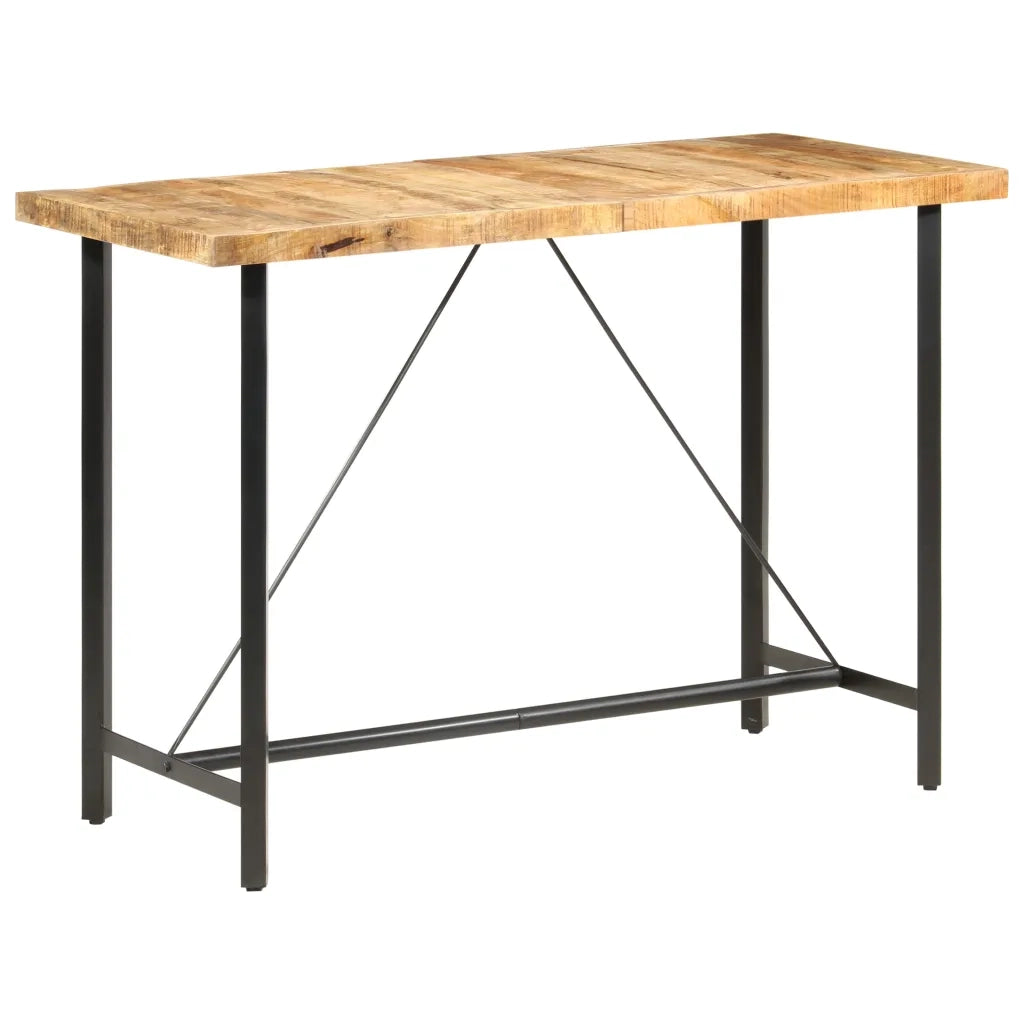 Tavolo da Bar 150x70x107 cm in Legno Ruvido di Mango