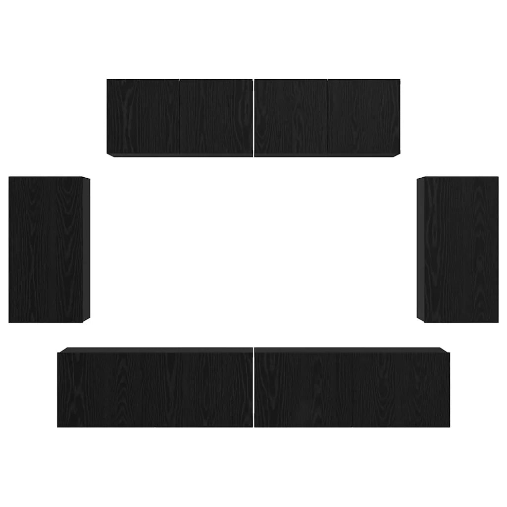 Set mobile TV 6 pcs Rovere Nero Legno multistrato 3393433