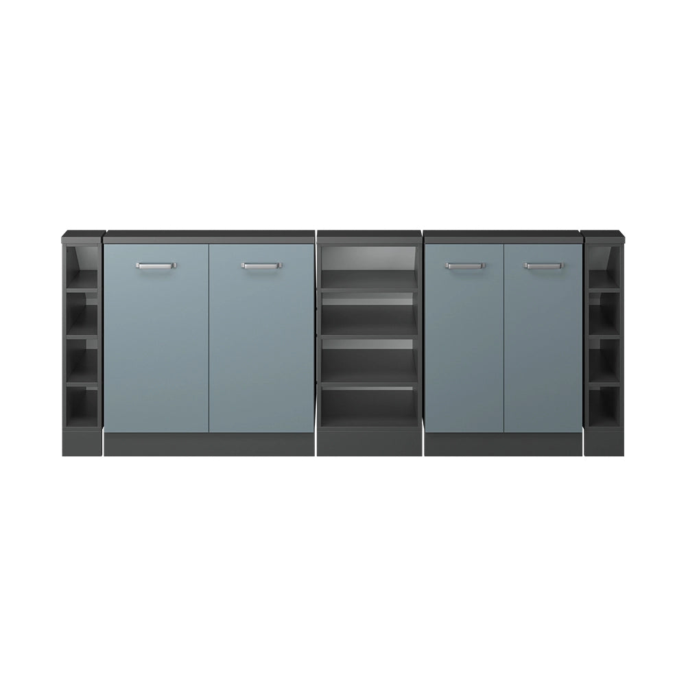 Set di mobili sottotetto Rion Grigio-blu/Antracite Set di 5 Vicco