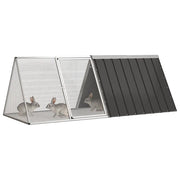 Gabbia per Conigli Antracite 201,5x80,5x71 cm Acciaio Zincato 171536