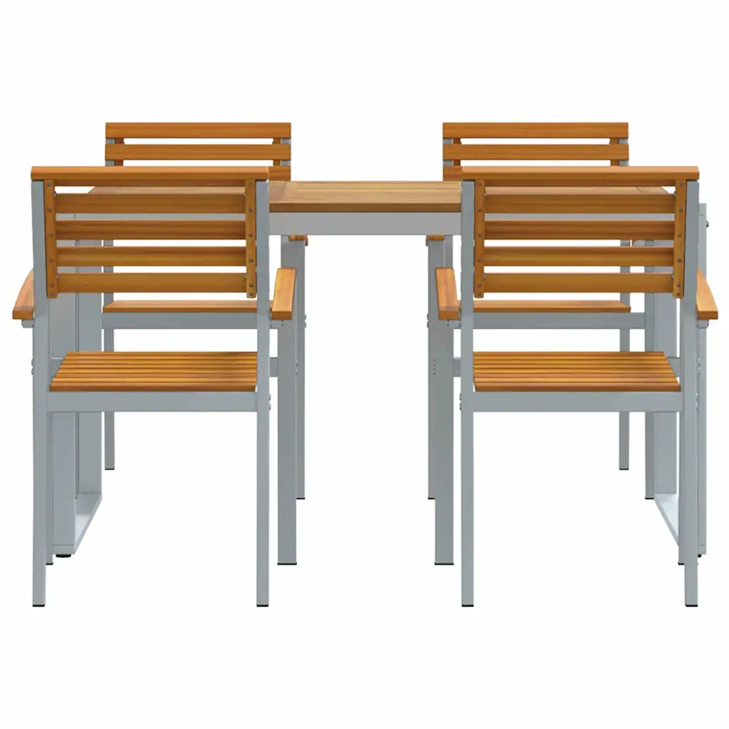 Set da Pranzo per Giardino 5 pcs Grigio 3284359