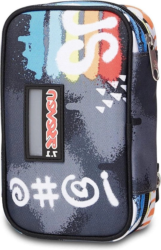 Etui per velocità - 1 chiusura a cerniera - imbottitura rimovibile - etui per penne 2 in 1 - attrezzature scolastiche - nero