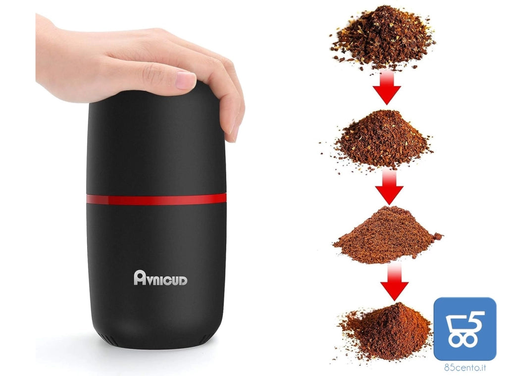 Macina Caffè Elettrico, Macinaspezie, Capacità 120 g Portatile per Chicchi di Caffè, Noci, Spezie, Cereali, Macinapepe