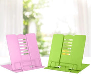 Sostegno per libri per cucina - Flessibile - Ripiegabile - Metallo - Libreria per libri in cucina - Tablet - Rosa - Verde