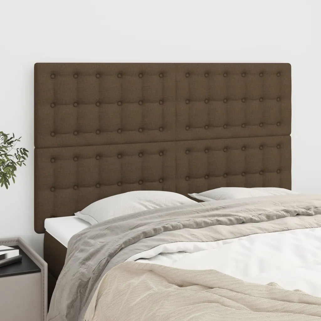 Testiera Marrone Scuro 144x5x118/128 cm Tessuto 3116767