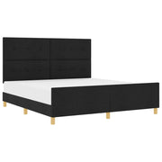 Letto matrimoniale | Letto per adulti | Struttura del letto con testiera Nero 180 x 200 cm Tessuto