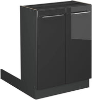 isola cucina Fame-Line, Antracite lucido, 60 cm senza piano di lavoro