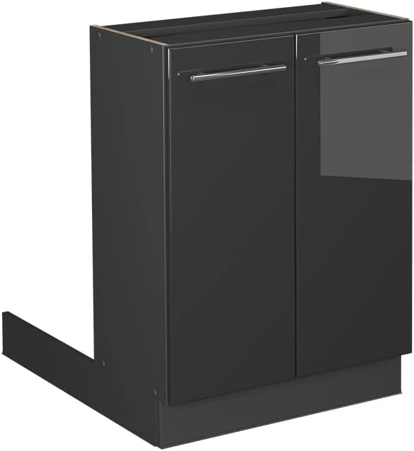 isola cucina Fame-Line, Antracite lucido, 60 cm senza piano di lavoro