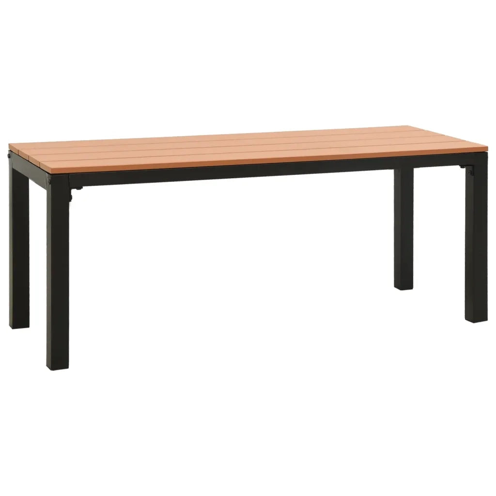Set da Pranzo da Giardino 3 pz in Acciaio e WPC Marrone e Nero cod mxl 39873