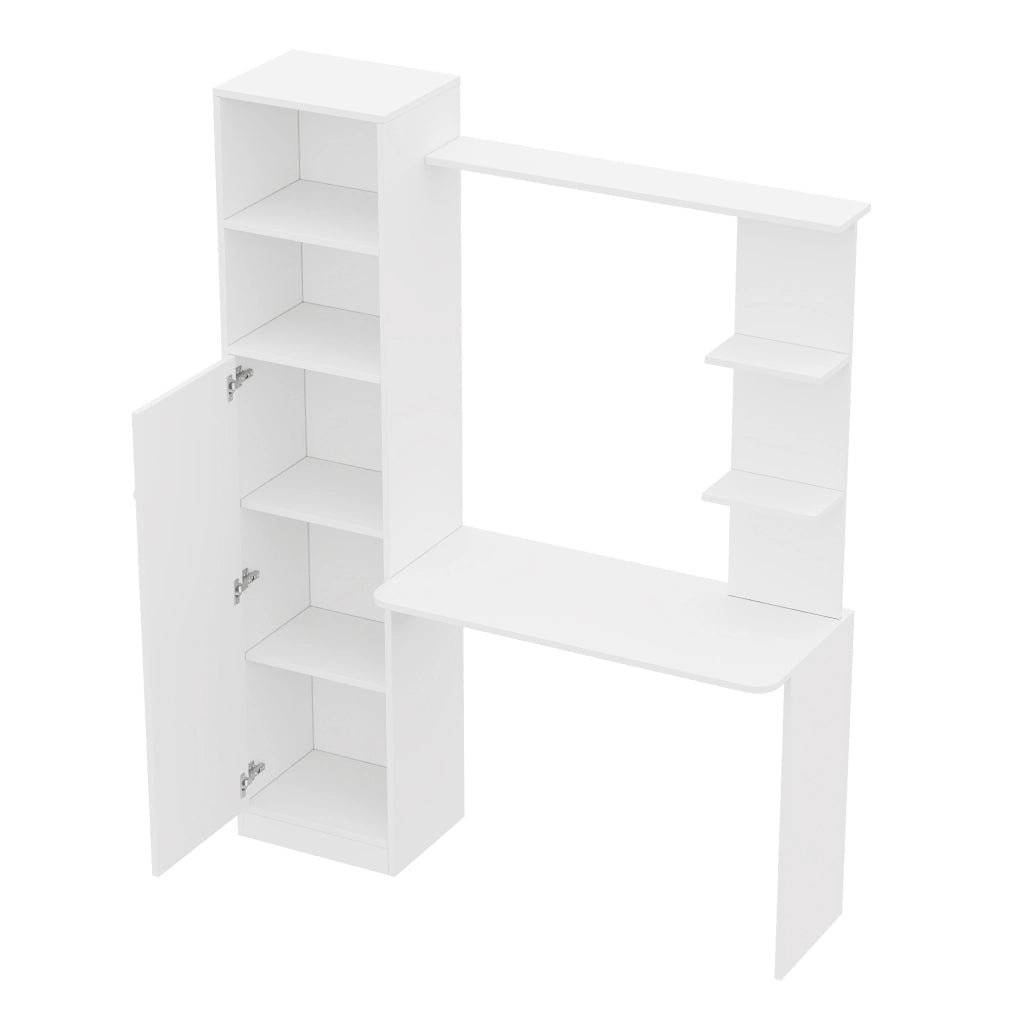 TAVOLO SCRIVANIA MULTIFUNZIONALE 123,5 x 45 x 168,5 cm MDF BIANCO