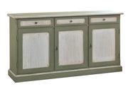 Madia credenza in legno bicolore cerato bianco/verde l.156 p.42 h.85 - Mobili 2G