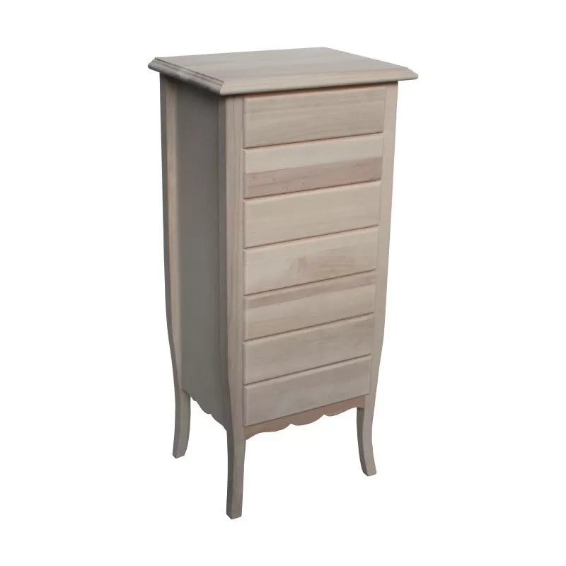 cassettiera classica 7 cassetti legno grezzo 50x37x107 (3036) - Mobili 2G