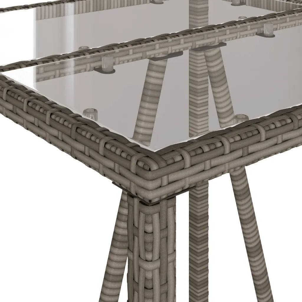 Tavolo da Bar da Esterno Grigio 70x70x110 cm in Polyrattan 368695