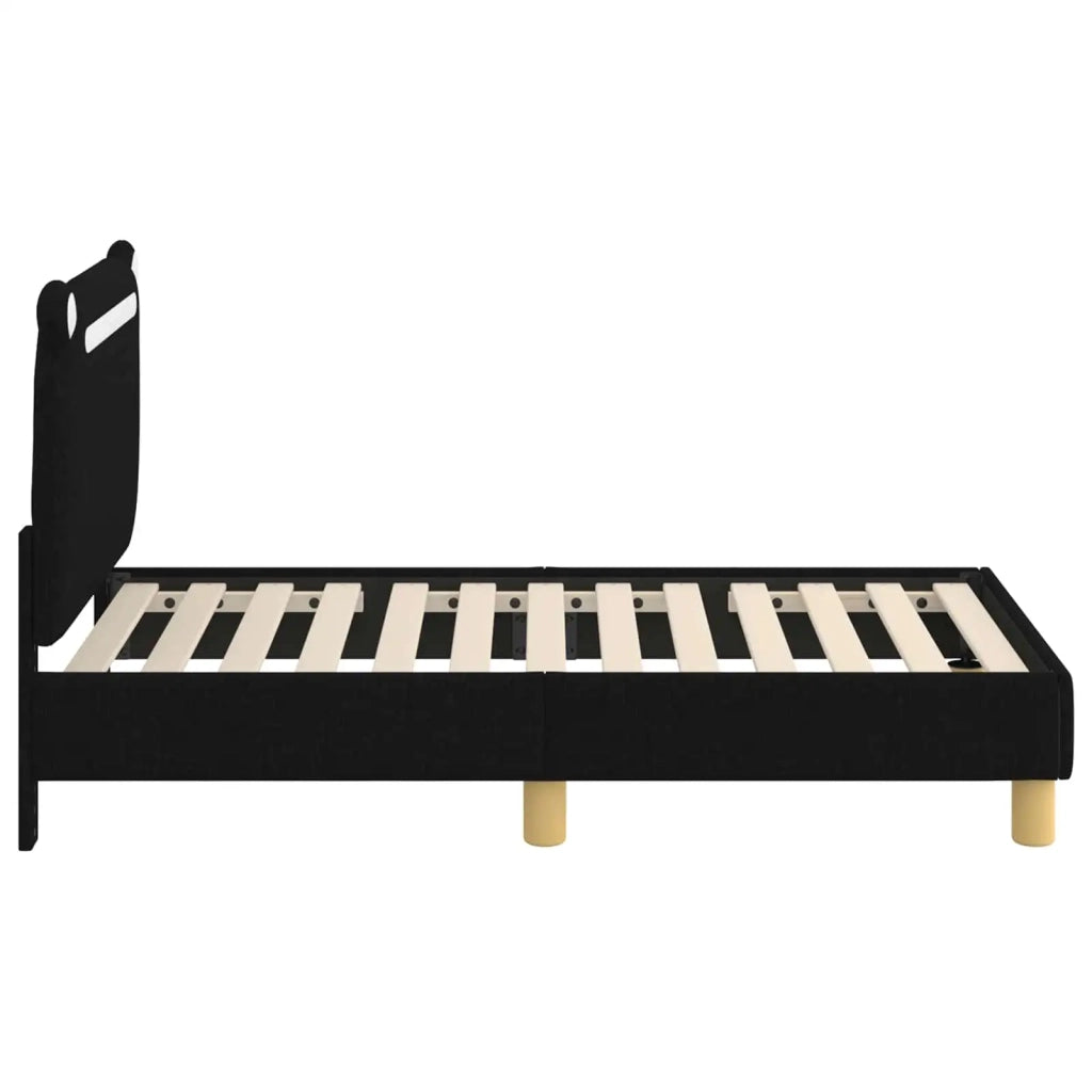 Struttura letto per bambini con testata-Giroletto per bambini Nero 70 x 140 cm 213546