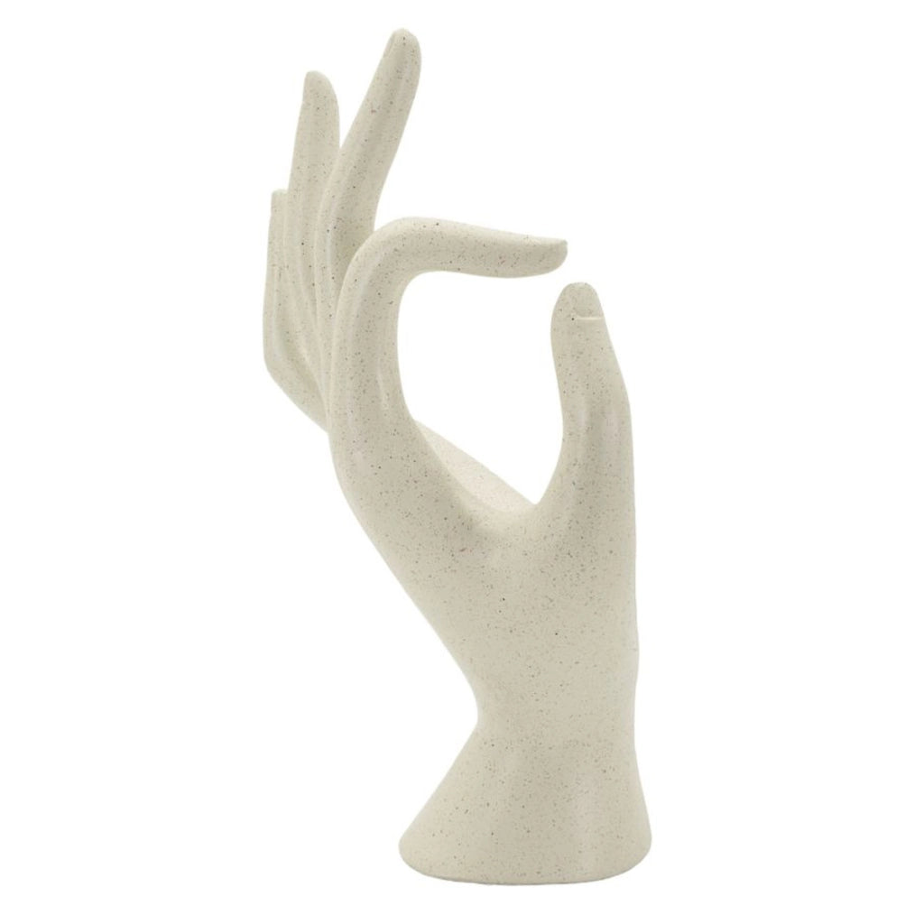 Scultura Mano 1, Beige, Poliresina, 14x10x24 cm