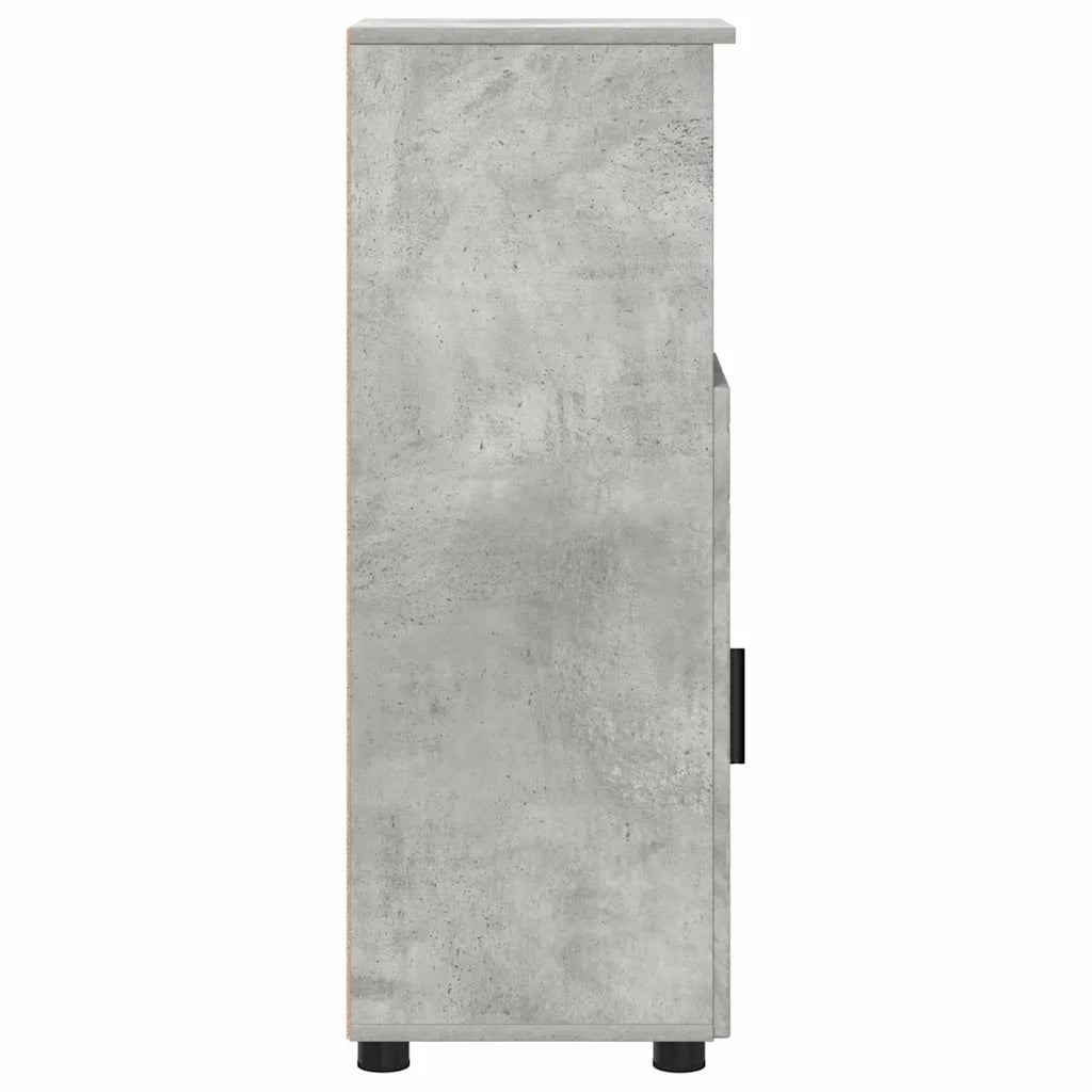 Mobile da Bagno con porta Grigio cemento 30 x 35 x 95 cm