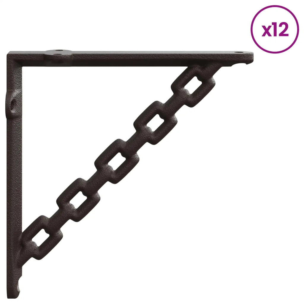Supporti per mensole da parete 12 pz Marrone Antico 42038931