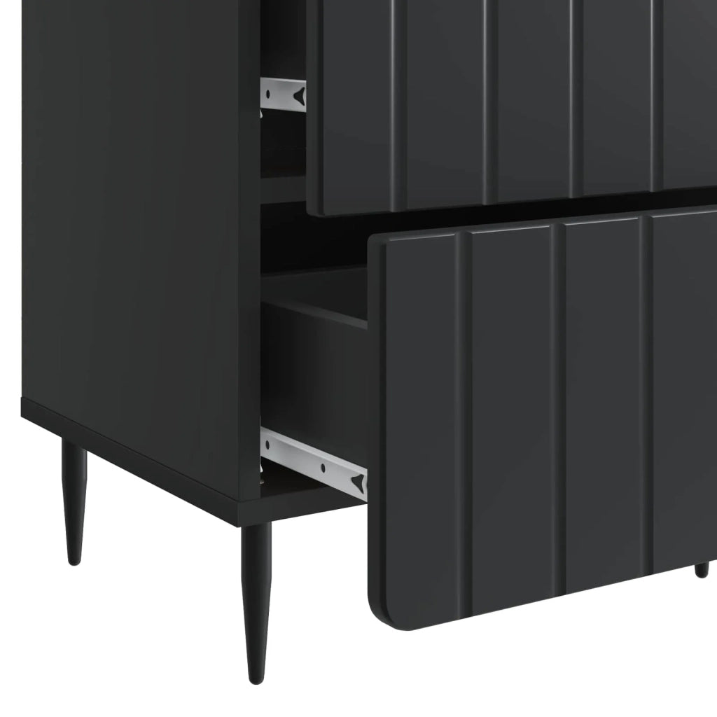 Armadio da Notte con cassetto 2 pcs Nero 43 x 34,5 x 49,5 cm 894298