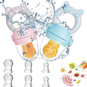 Fruitzuiger per bambini, 2 pezzi di fruitfopspenen per bambini da 3 mesi in poi, versione aggiornata 2022, fopspeen riutilizzabile, succhia pap, fruitfopspeen per bambini, BPA-free, 8 succhiate in silicone in 3 misure