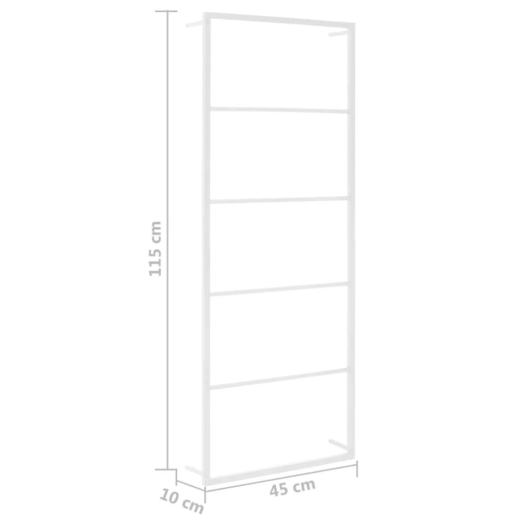Portasciugamani da parete portaoggetti per bagno portasciugamani uso interno/domestico 115 cm acciaio bianco 02_0001640