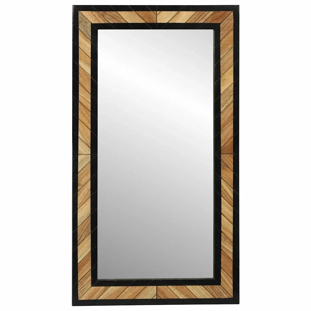 Specchio Nero e Marrone 90 x 2 x 50 cm Legno Massello di Acacia 374118