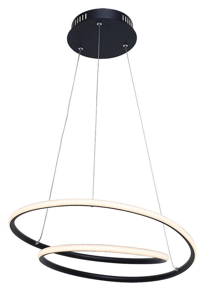 Lampadario LED Meridia 40W nero opaco 3000K Rabalux